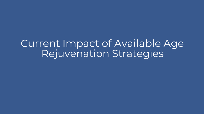 Current Impact of Available Age Rejuvenation Strategies