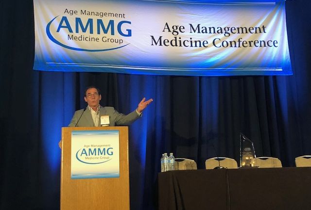 Mark L. Gordon, M.D. accepting the 2th Annual Alan P. Mintz, M.D. Award for Clinical Excellence in Age Management Medicine